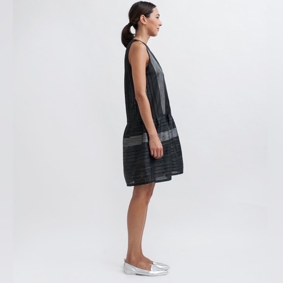 Ace & Jig Black Shadow/Metallic Silver Party Frock Sleeveless Knee Length Dress - Picture 16 of 16